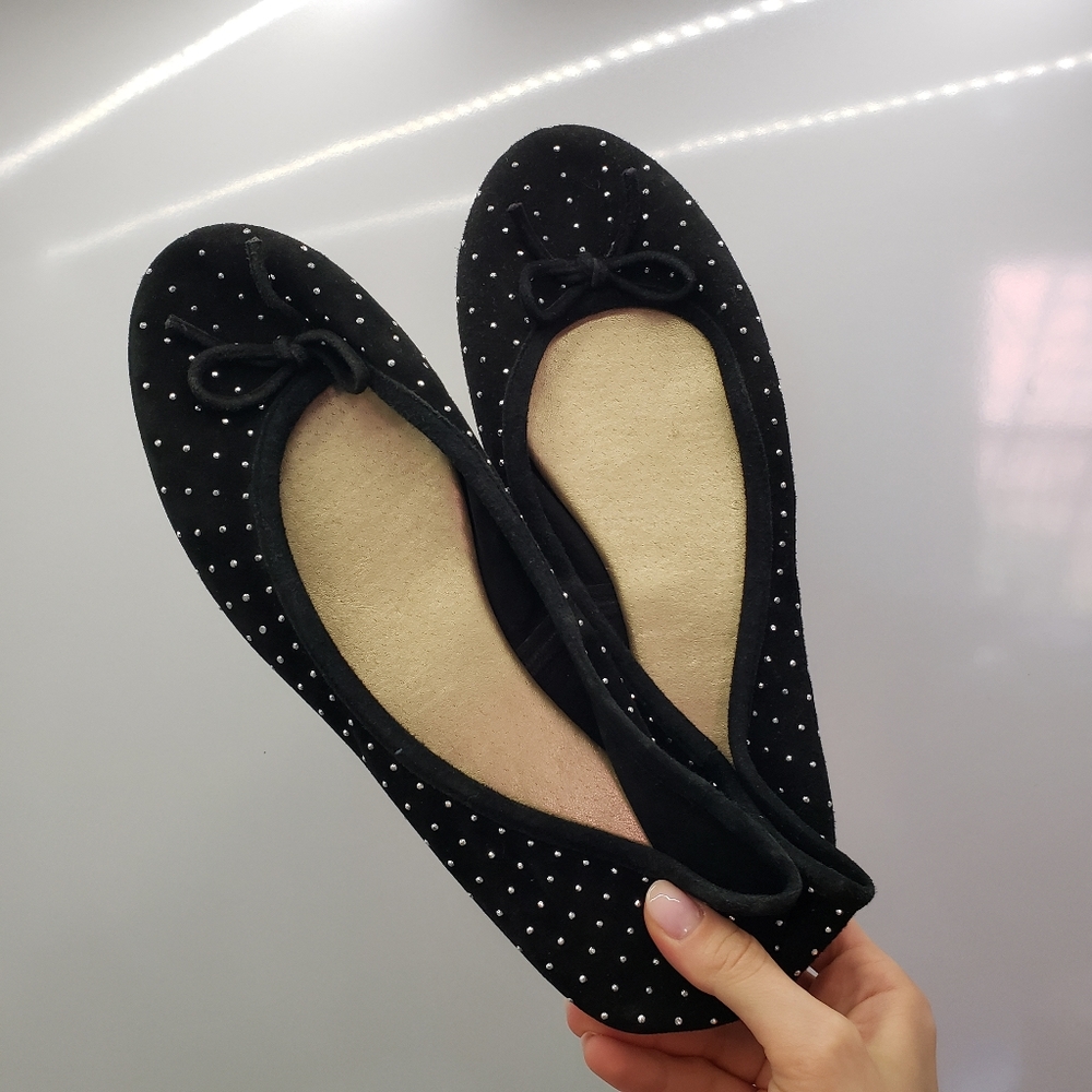 Black Ballerina Flats with Studs